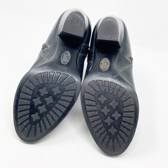 Sofft Womens Black Leather Studded Side Zip Heel Booties Size 6 - Picture 9 of 13